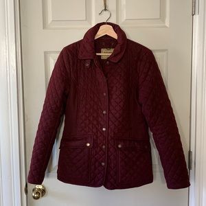 Dubarry Quilted Burgundy Coat - Size EU 36 / UK 10 / US 6